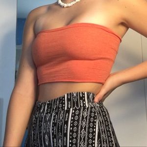 Handmade light orange tube top